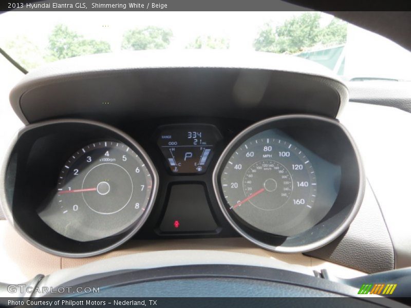 Shimmering White / Beige 2013 Hyundai Elantra GLS