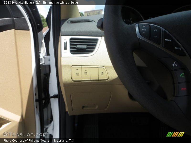 Shimmering White / Beige 2013 Hyundai Elantra GLS