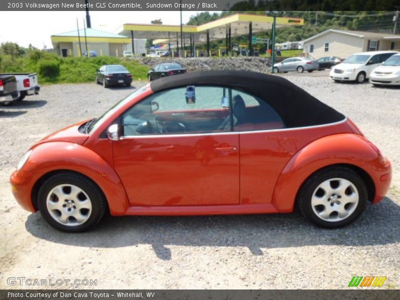 Sundown Orange / Black 2003 Volkswagen New Beetle GLS Convertible