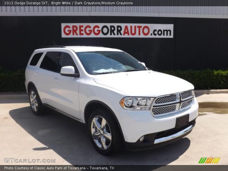 Bright White / Dark Graystone/Medium Graystone 2013 Dodge Durango SXT