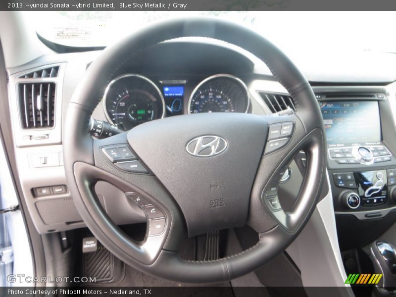 Blue Sky Metallic / Gray 2013 Hyundai Sonata Hybrid Limited