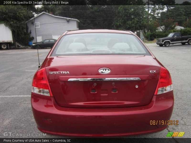 Spicy Red / Beige 2008 Kia Spectra EX Sedan