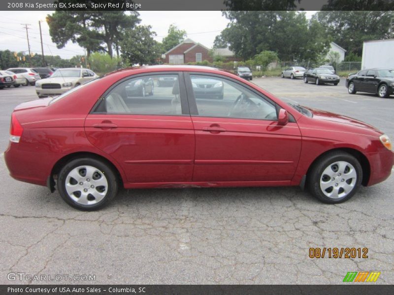 Spicy Red / Beige 2008 Kia Spectra EX Sedan