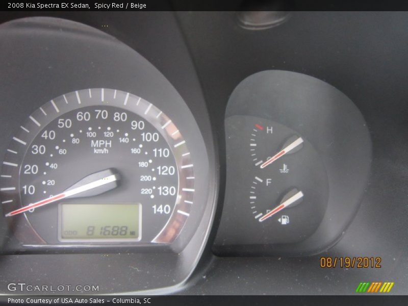 Spicy Red / Beige 2008 Kia Spectra EX Sedan
