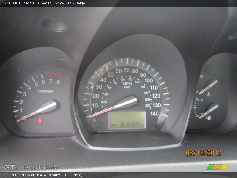 Spicy Red / Beige 2008 Kia Spectra EX Sedan