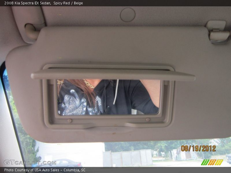 Spicy Red / Beige 2008 Kia Spectra EX Sedan