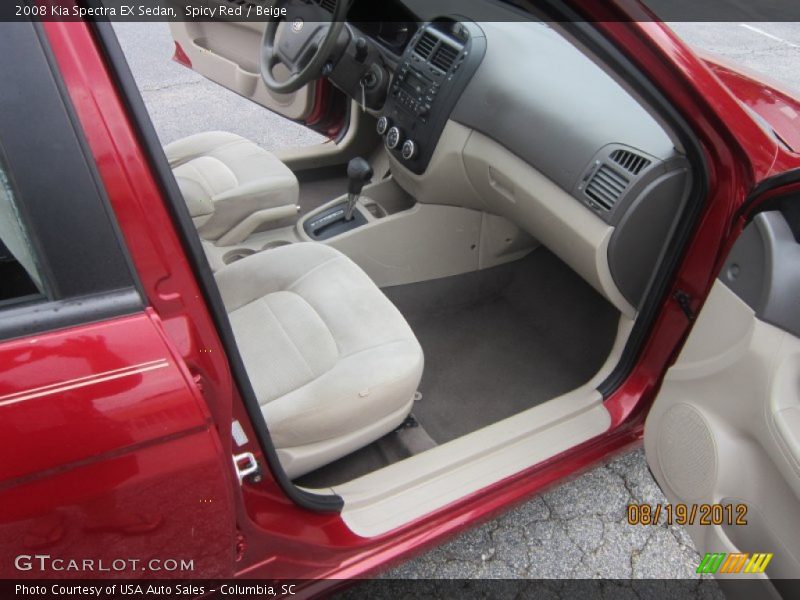 Spicy Red / Beige 2008 Kia Spectra EX Sedan