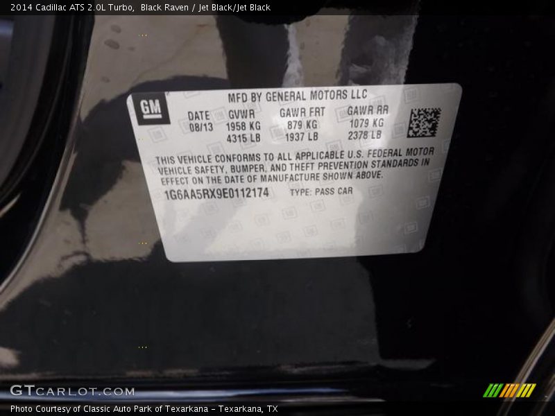 Black Raven / Jet Black/Jet Black 2014 Cadillac ATS 2.0L Turbo