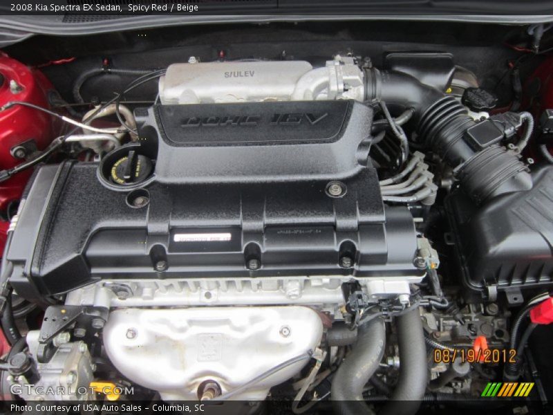 Spicy Red / Beige 2008 Kia Spectra EX Sedan