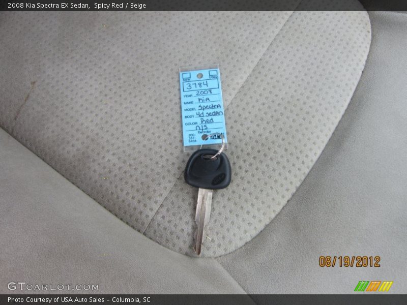 Spicy Red / Beige 2008 Kia Spectra EX Sedan