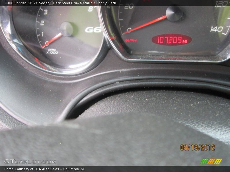 Dark Steel Gray Metallic / Ebony Black 2008 Pontiac G6 V6 Sedan