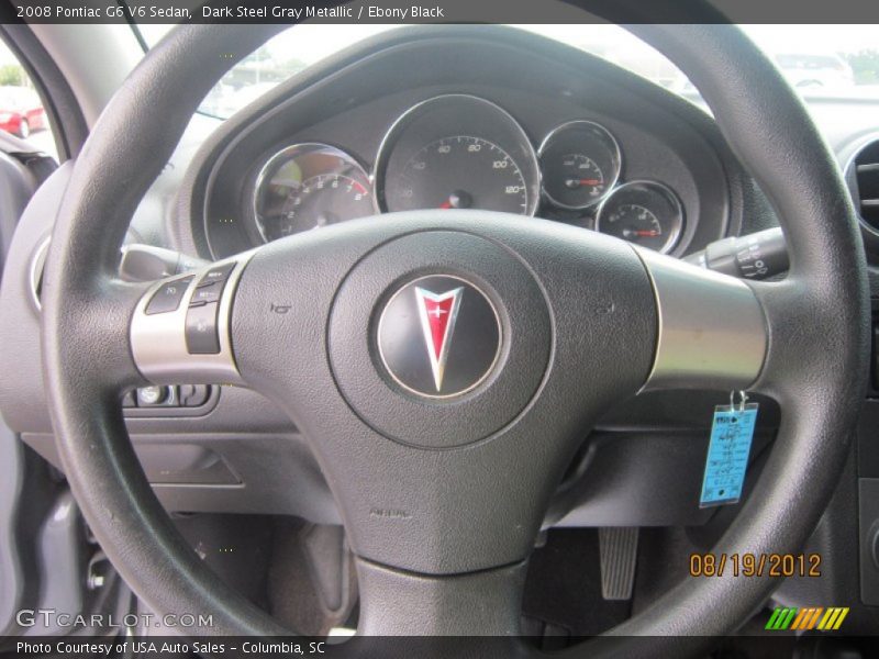 Dark Steel Gray Metallic / Ebony Black 2008 Pontiac G6 V6 Sedan