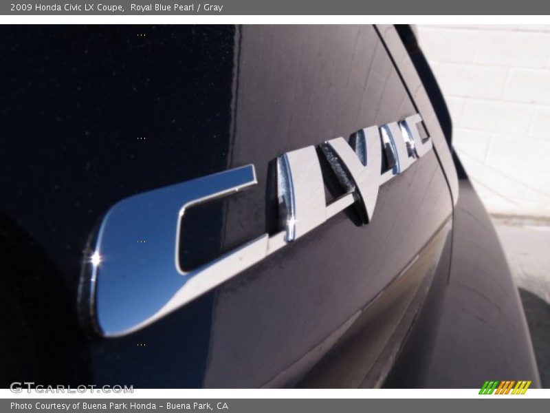 Royal Blue Pearl / Gray 2009 Honda Civic LX Coupe