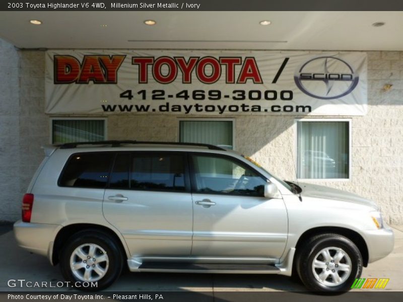 Millenium Silver Metallic / Ivory 2003 Toyota Highlander V6 4WD