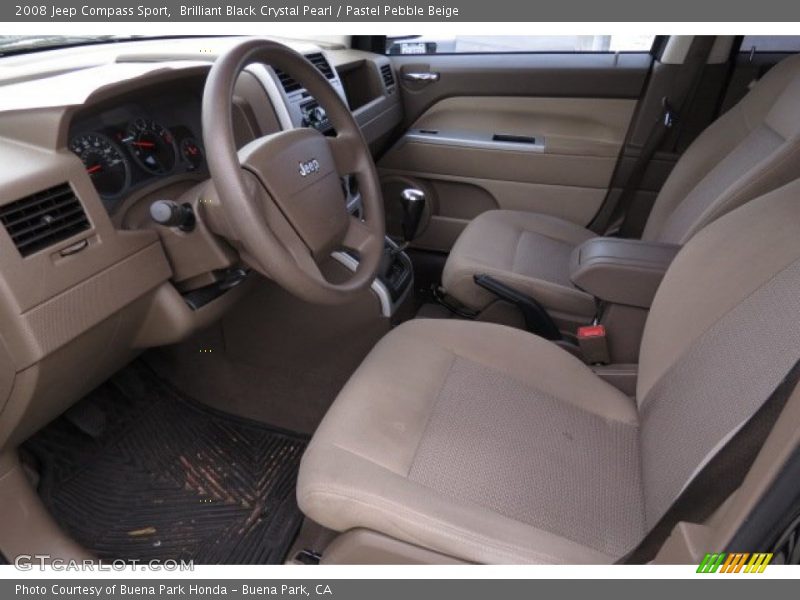 Brilliant Black Crystal Pearl / Pastel Pebble Beige 2008 Jeep Compass Sport