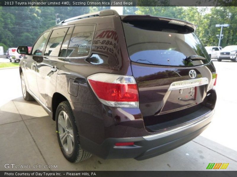 Sizzling Crimson Mica / Sand Beige 2013 Toyota Highlander Limited 4WD