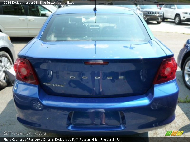 Blue Streak Pearl / Black 2014 Dodge Avenger SE