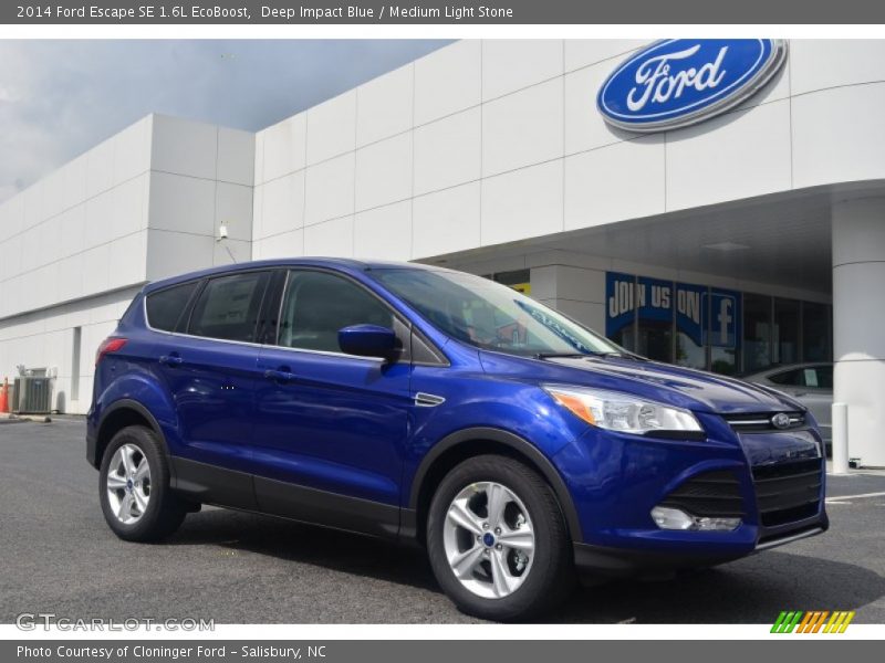 Deep Impact Blue / Medium Light Stone 2014 Ford Escape SE 1.6L EcoBoost