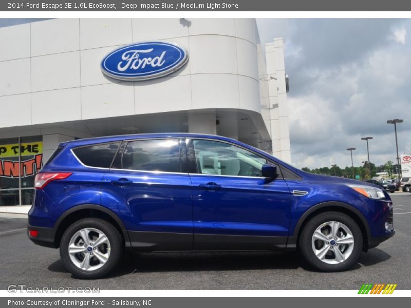 Deep Impact Blue / Medium Light Stone 2014 Ford Escape SE 1.6L EcoBoost