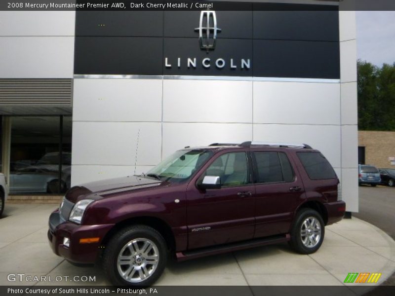 Dark Cherry Metallic / Camel 2008 Mercury Mountaineer Premier AWD