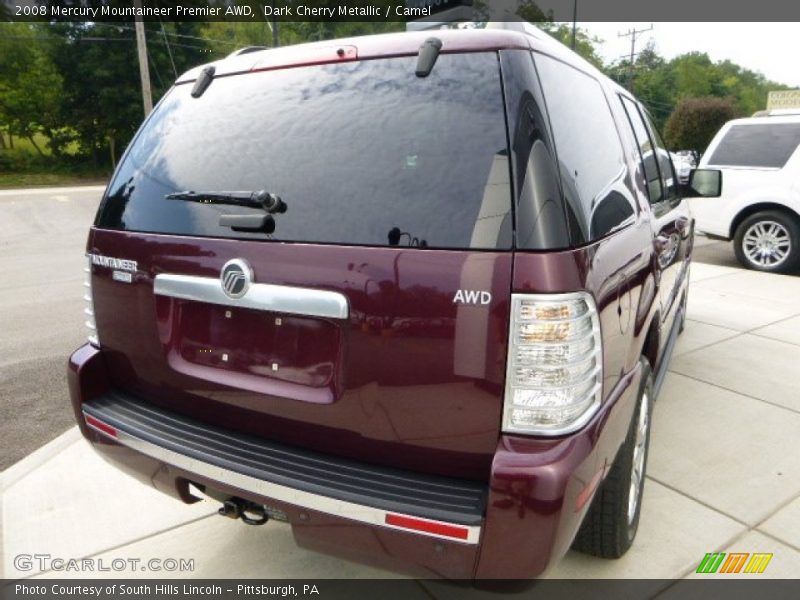 Dark Cherry Metallic / Camel 2008 Mercury Mountaineer Premier AWD