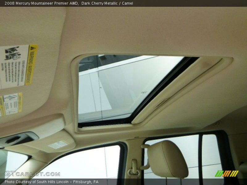 Dark Cherry Metallic / Camel 2008 Mercury Mountaineer Premier AWD