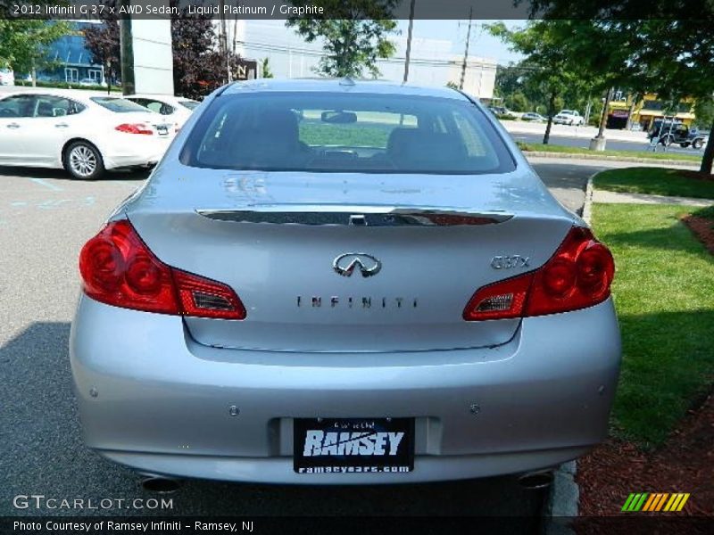 Liquid Platinum / Graphite 2012 Infiniti G 37 x AWD Sedan