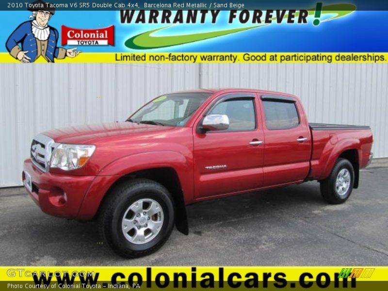 Barcelona Red Metallic / Sand Beige 2010 Toyota Tacoma V6 SR5 Double Cab 4x4