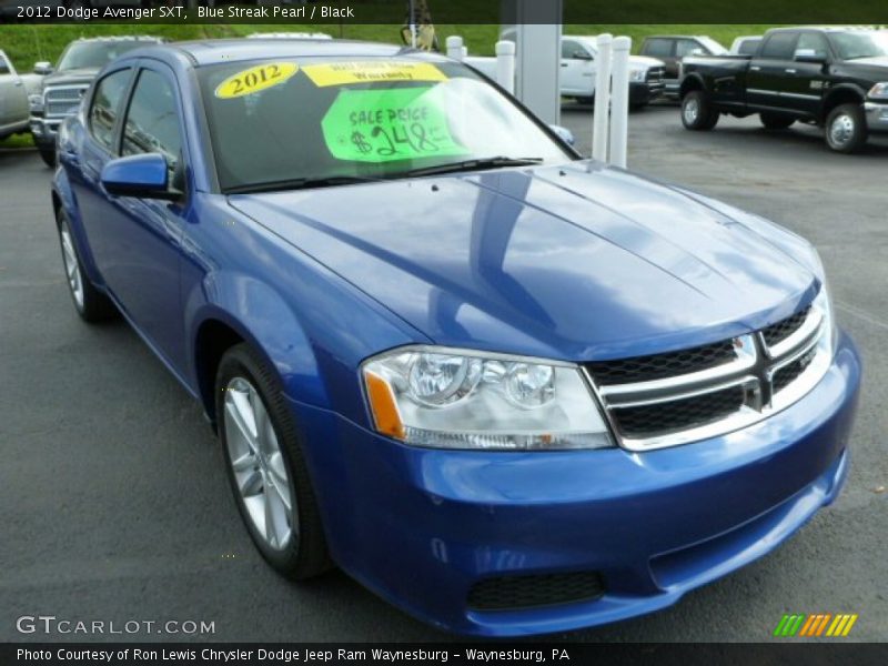 Blue Streak Pearl / Black 2012 Dodge Avenger SXT