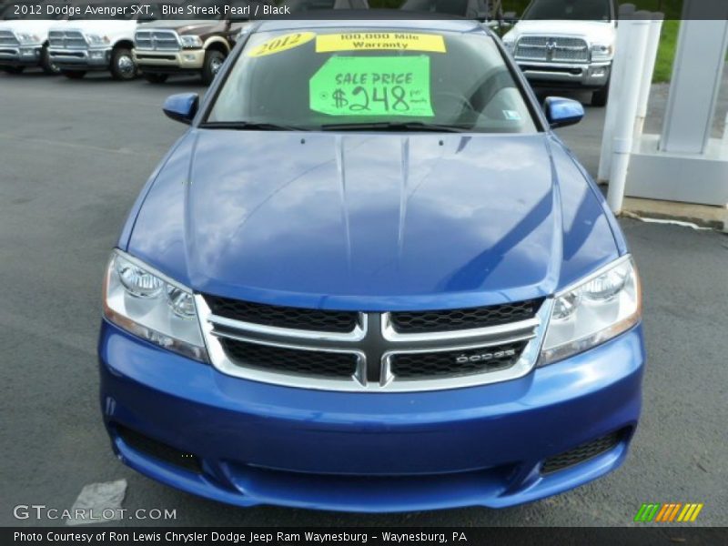 Blue Streak Pearl / Black 2012 Dodge Avenger SXT