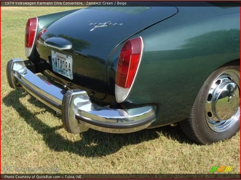 Zambezi Green / Beige 1974 Volkswagen Karmann Ghia Convertible