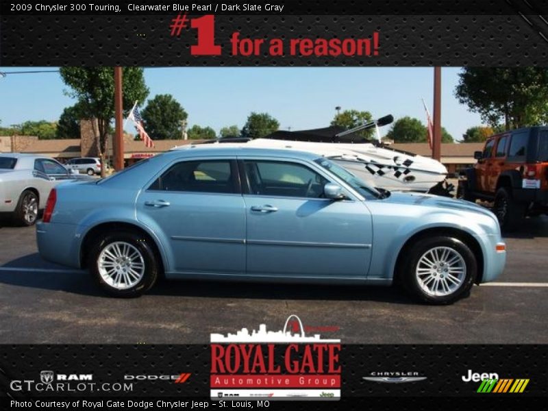 Clearwater Blue Pearl / Dark Slate Gray 2009 Chrysler 300 Touring
