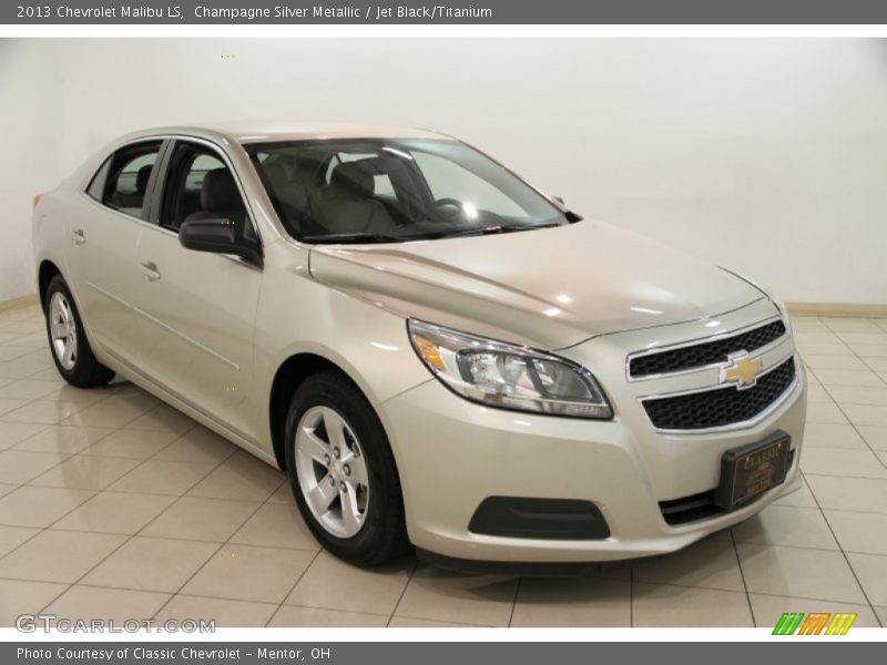 Champagne Silver Metallic / Jet Black/Titanium 2013 Chevrolet Malibu LS