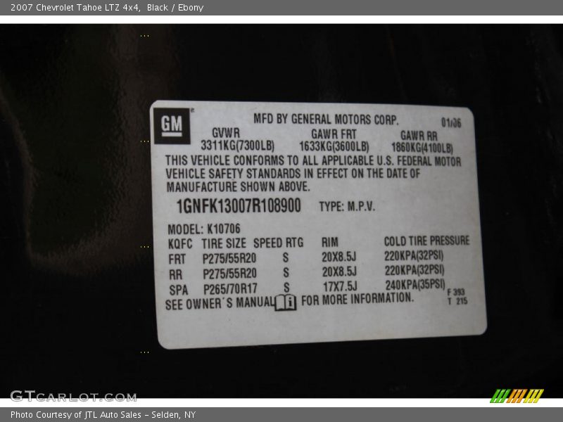 Black / Ebony 2007 Chevrolet Tahoe LTZ 4x4