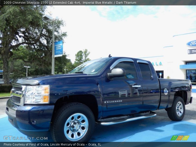 Imperial Blue Metallic / Dark Titanium 2009 Chevrolet Silverado 1500 LS Extended Cab 4x4