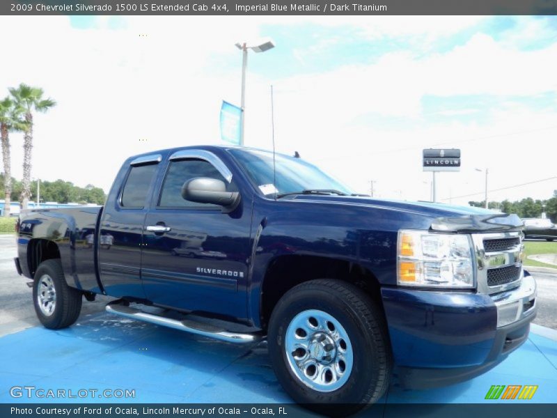 Imperial Blue Metallic / Dark Titanium 2009 Chevrolet Silverado 1500 LS Extended Cab 4x4