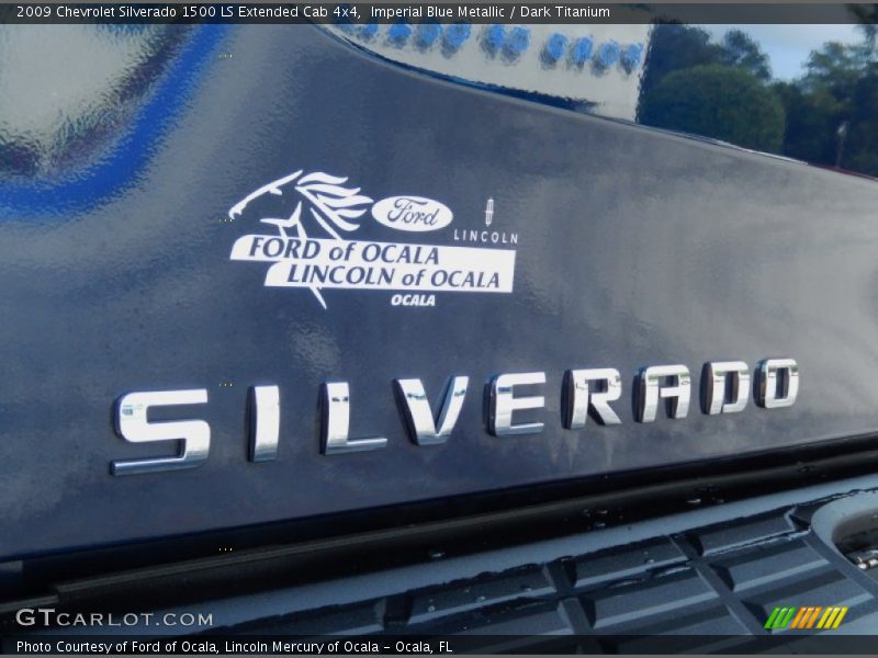 Imperial Blue Metallic / Dark Titanium 2009 Chevrolet Silverado 1500 LS Extended Cab 4x4