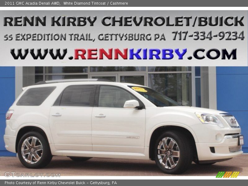 White Diamond Tintcoat / Cashmere 2011 GMC Acadia Denali AWD
