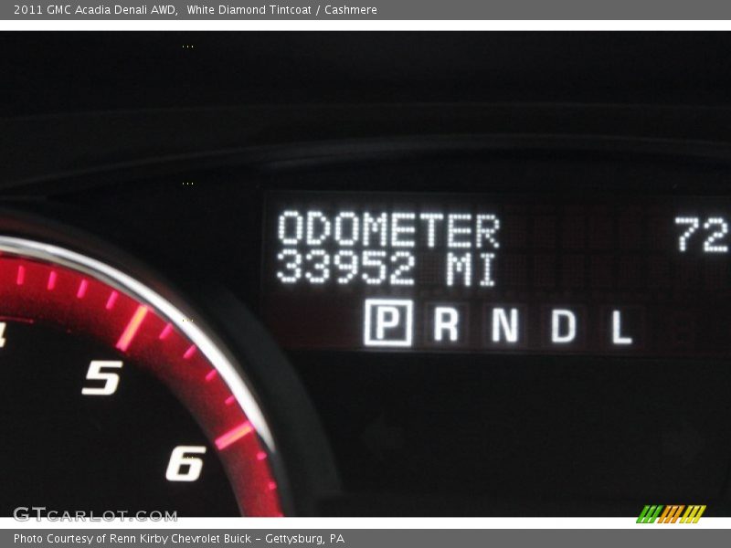 White Diamond Tintcoat / Cashmere 2011 GMC Acadia Denali AWD