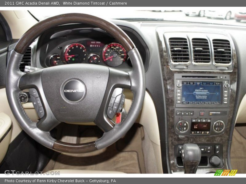 White Diamond Tintcoat / Cashmere 2011 GMC Acadia Denali AWD