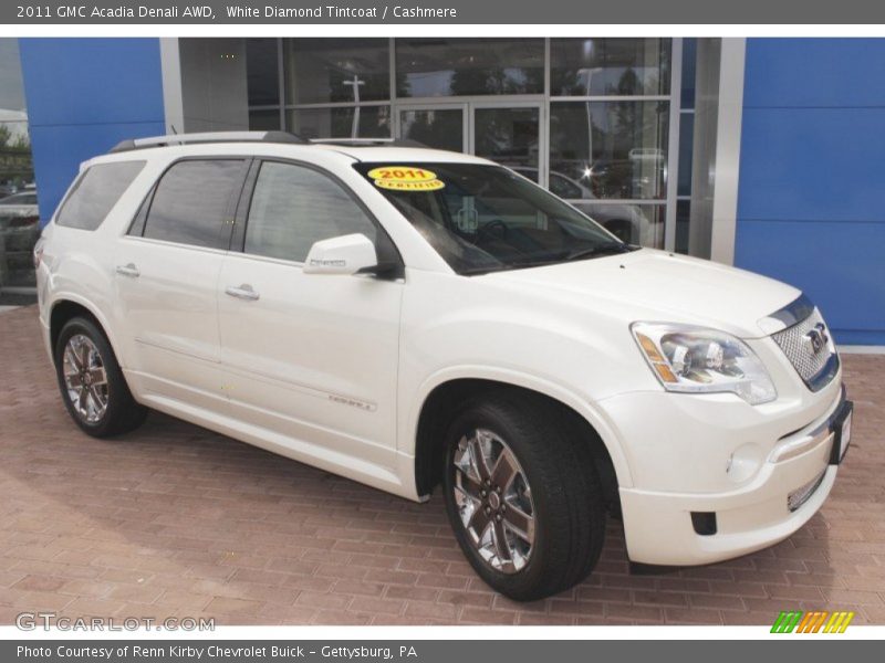 White Diamond Tintcoat / Cashmere 2011 GMC Acadia Denali AWD