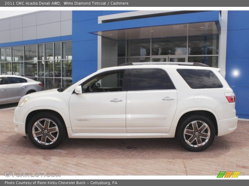 White Diamond Tintcoat / Cashmere 2011 GMC Acadia Denali AWD