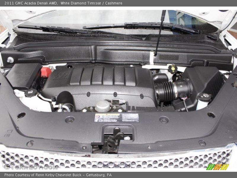White Diamond Tintcoat / Cashmere 2011 GMC Acadia Denali AWD