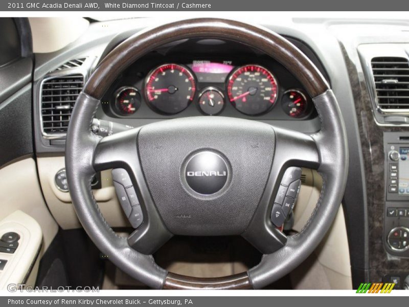 White Diamond Tintcoat / Cashmere 2011 GMC Acadia Denali AWD