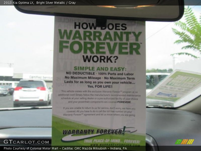 Bright Silver Metallic / Gray 2013 Kia Optima LX