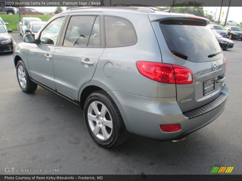 Platinum Sage / Beige 2009 Hyundai Santa Fe Limited