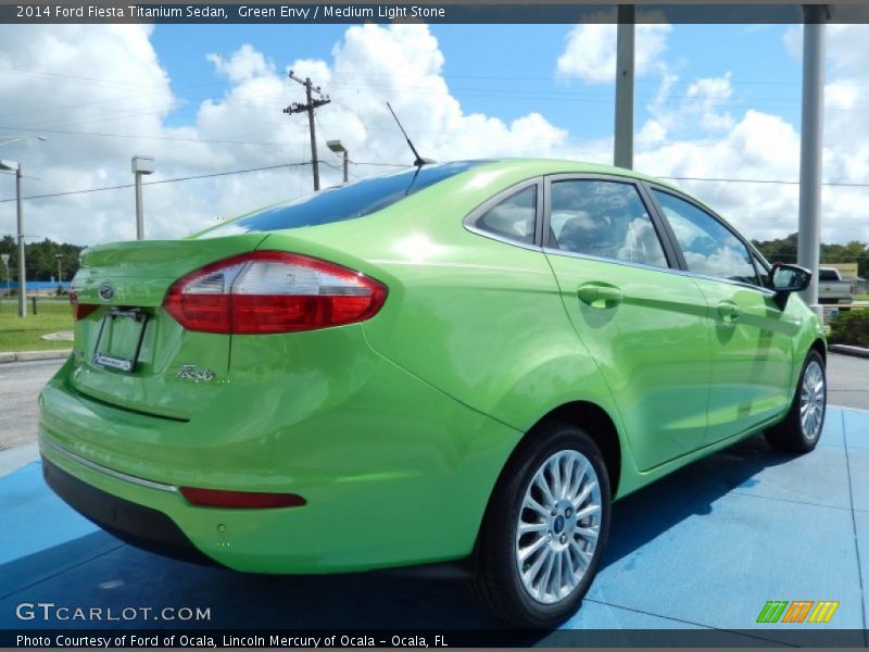 Green Envy / Medium Light Stone 2014 Ford Fiesta Titanium Sedan