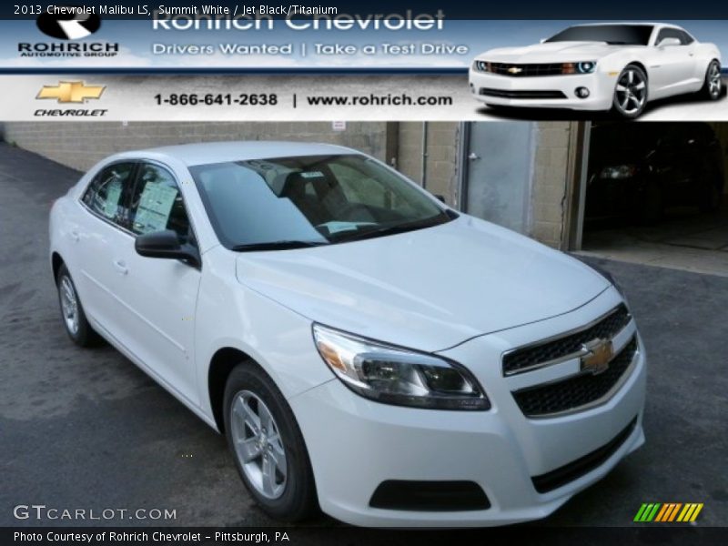 Summit White / Jet Black/Titanium 2013 Chevrolet Malibu LS