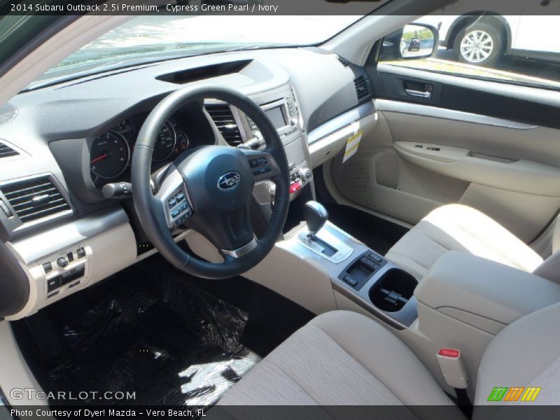Cypress Green Pearl / Ivory 2014 Subaru Outback 2.5i Premium