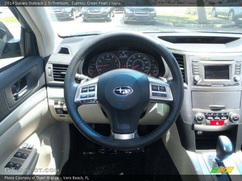 Cypress Green Pearl / Ivory 2014 Subaru Outback 2.5i Premium